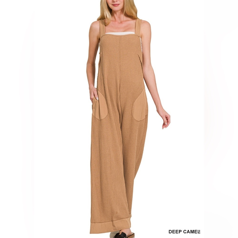 📦 “ Whimsical Waffle Overalls “ Waffle Knit Tie Back | Fall Assortment